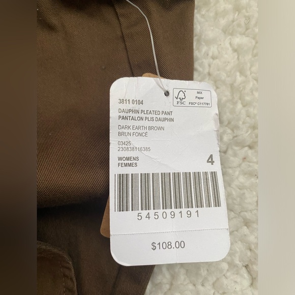 BNWT Roots Dauphin Pleated Pants - Picture 5 of 6